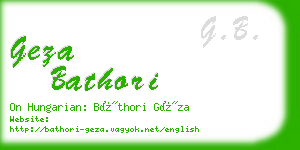 geza bathori business card